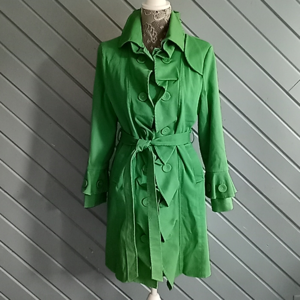 Tracy Porter Green Trench Coat